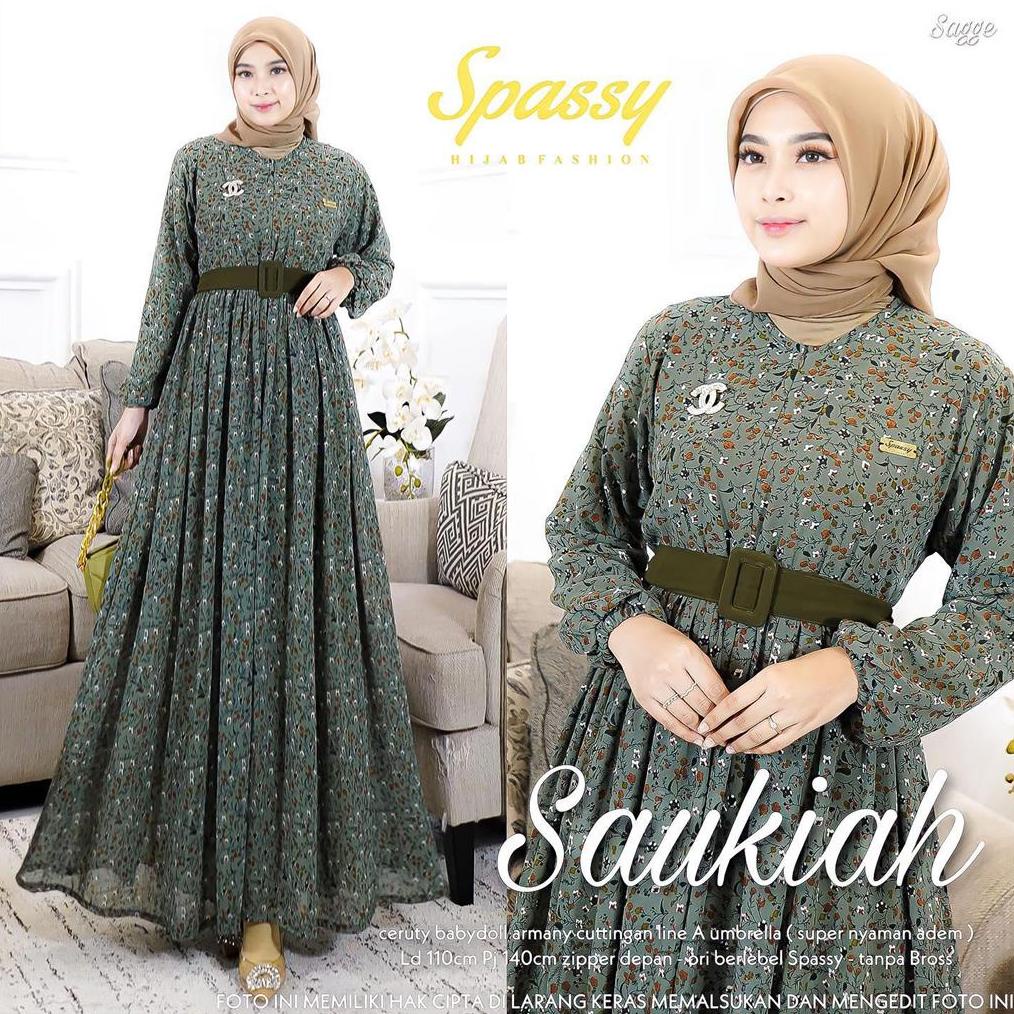 Promo Termurah New Arrival Gamis Muslim Wanita Daily Dan Casual | Dress Saukiah Sale