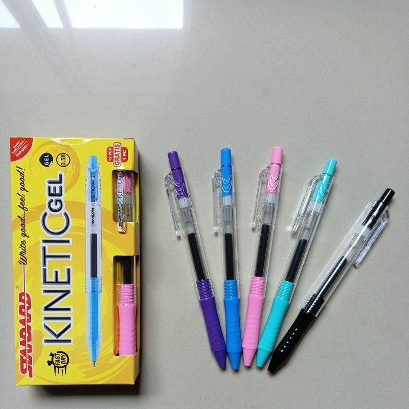 

Pulpen Standard Kinetic Gel 0.38 hitam ( harga untuk 1 pak isi 12+1 )