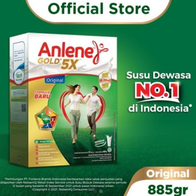 Anlene Gold Plus 5X Original 885 Gram 885Gram / Susu Lansia 900 Gram