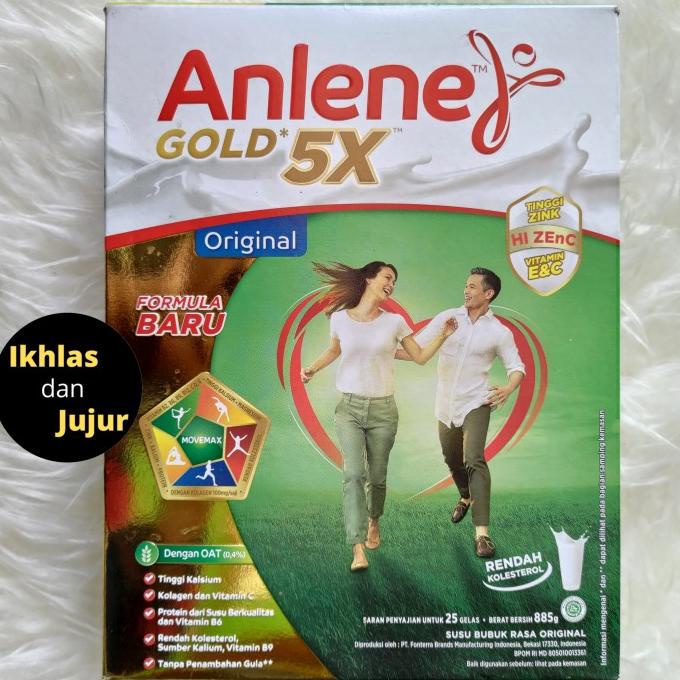 

Anlene Gold Plus 5X 885 Gram Rasa Original Susu Bubuk Lansia