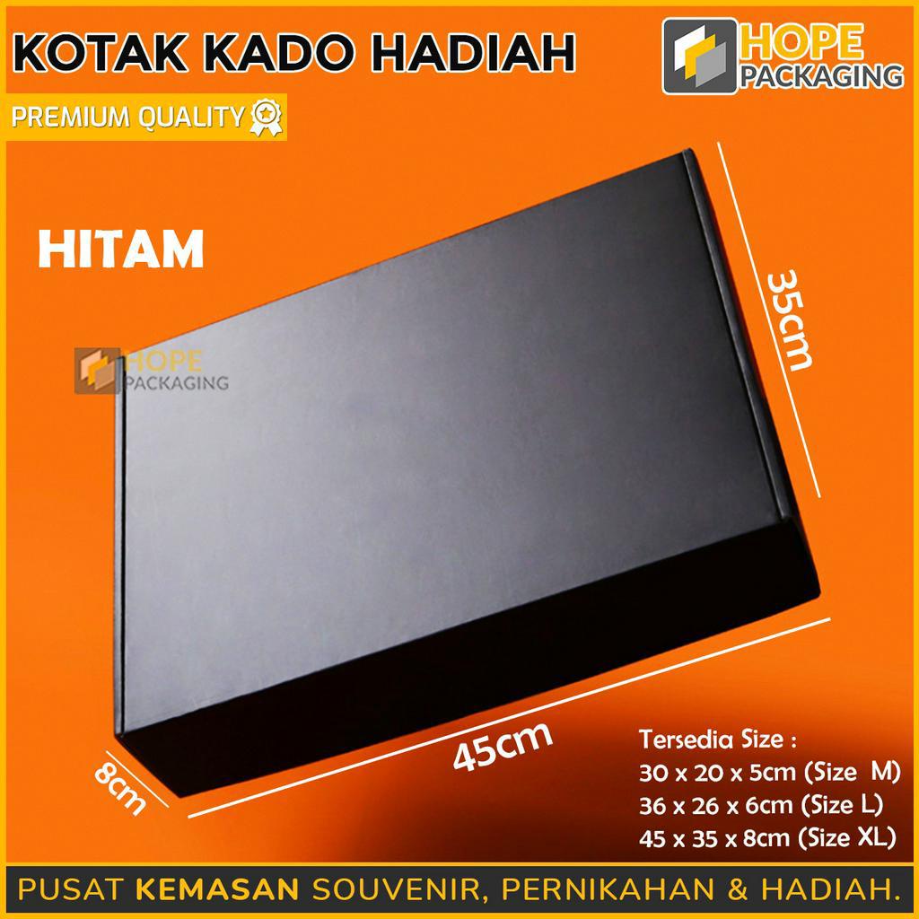 Box Kotak Kado Hitam Polos Dan Hitam Tulisan / Dus Polos / Kardus Hampers / Box Baju / Kotak Hampers