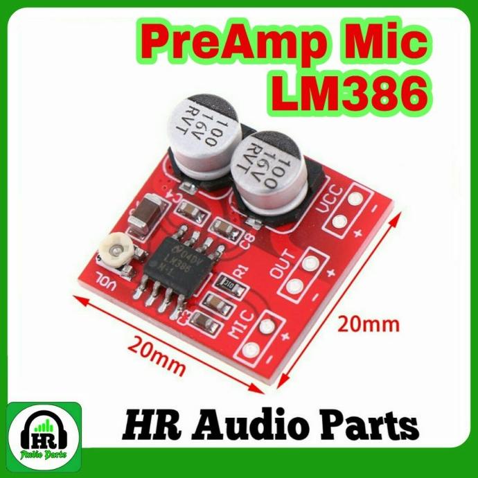PreAmp Mic LM386 Mini Amplifier Headphone 5V - 12V Penguat Microphone ,-
