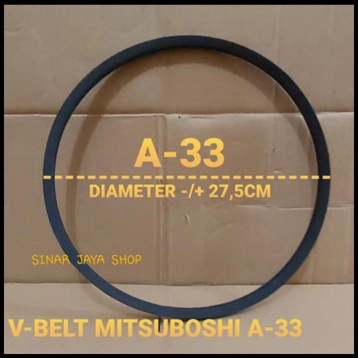 DISKON V-BELT/VANBELT MESIN CUCI MITSUBOSHI A-33 (A820E) GRADE A 