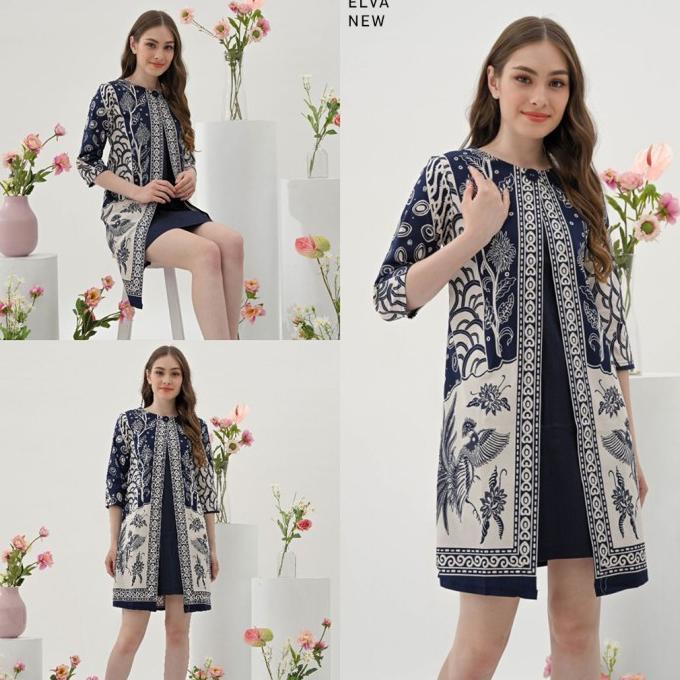 Elva Dress Wanita Dress Batik Wanita Jumbo Cheongsam Merah Couple