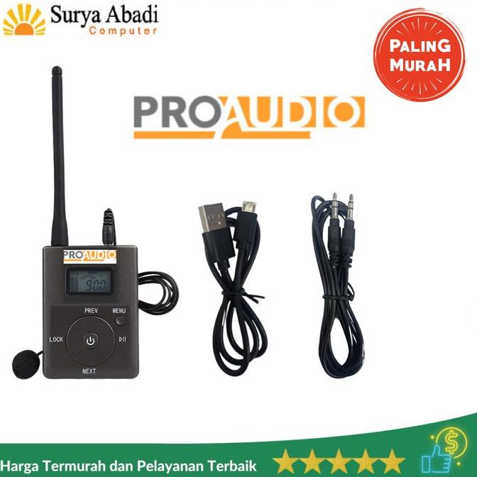 ProAudio Transmitter FM Radio Portable Microphone Tour Guide Sistem