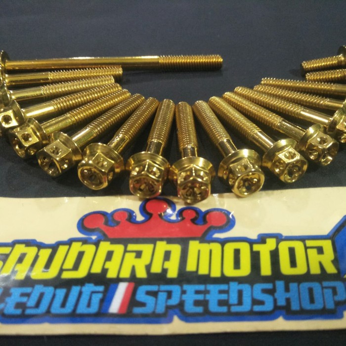 ✅Ori Baut Probolt Flower Gold Set Cvt Scoopy/Beat/Vario 110 Fi Thailand Terbaru