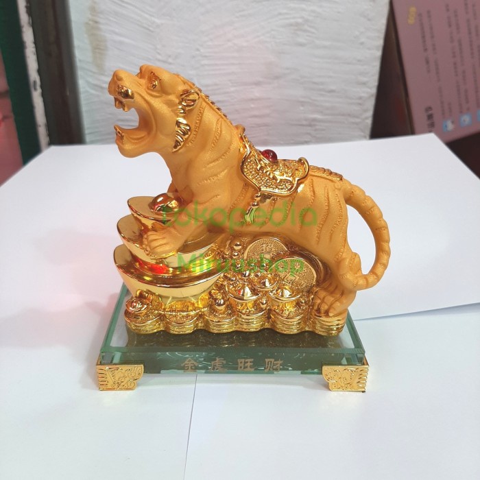 ✅Ready Patung Hiasan Shio Macan Gold Emas Imlek Js2103 Bisa Sameday