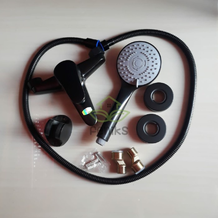 ✅Sale Kran Air Panas Dingin/Kran Shower/Kran Bathtub Set Hitam Berkualitas