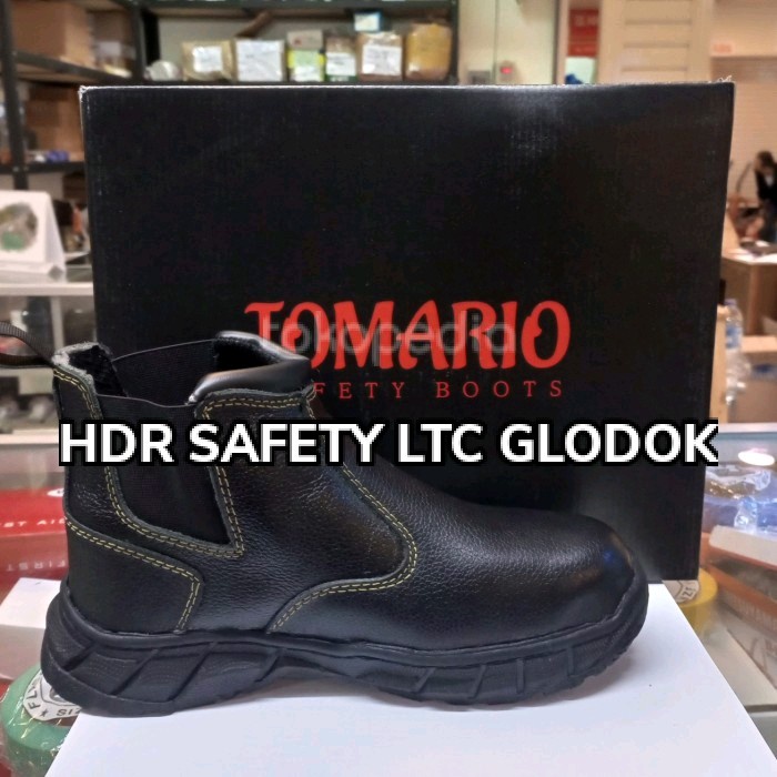 ✨COD Sepatu Safety Kulit Kerbau Asli Merk Tomario 8812Ankle Boot Rubber Bisa Gojek
