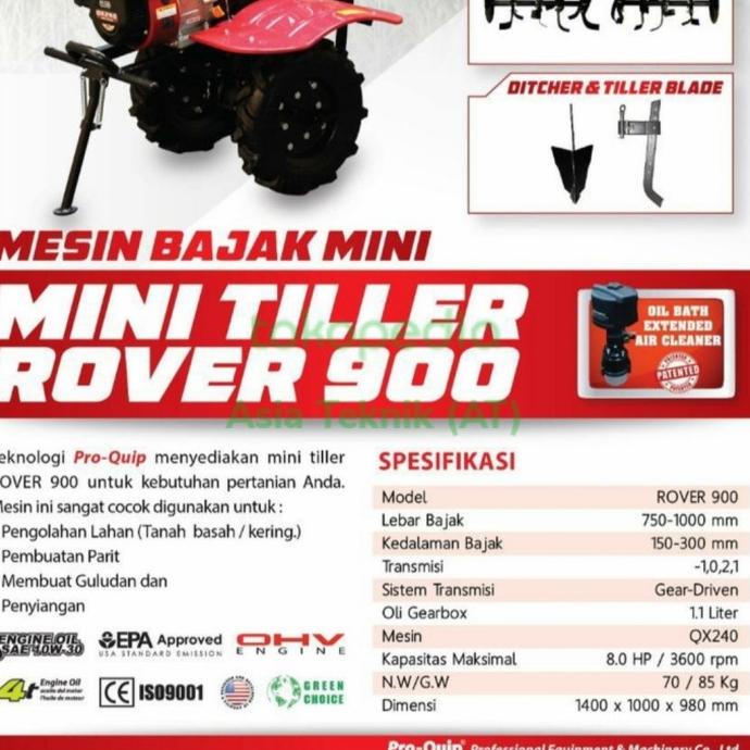 Mesin Bajak Sawah Cultivator Proquip Rover 900