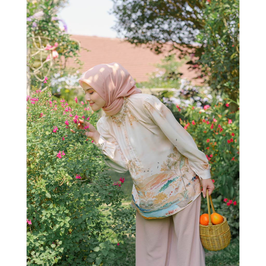 STYLISH MODERN Campestria Blouse - 4 Warna Zysku Xena Blus Atasan Wanita Lengan Panjang Print