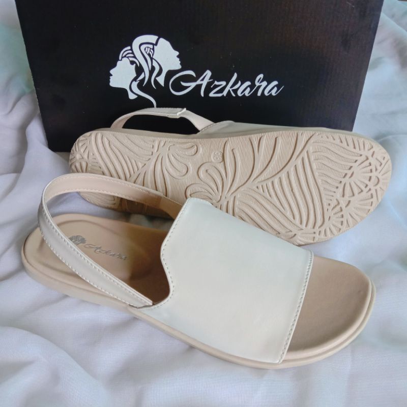 [MODEL TERKINI] Azkara Sepatu Sandal Wanita Slide Teplek Tali Belakang Sendal cewek Flat Perempuan