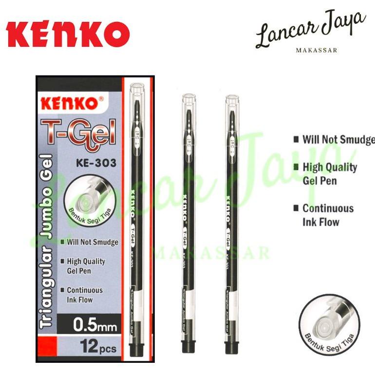 

TERLARIS Pulpen gel kenko KE-303 T-gel 0.5mm ( 1pak/12pcs ) PROMO TERMURAH