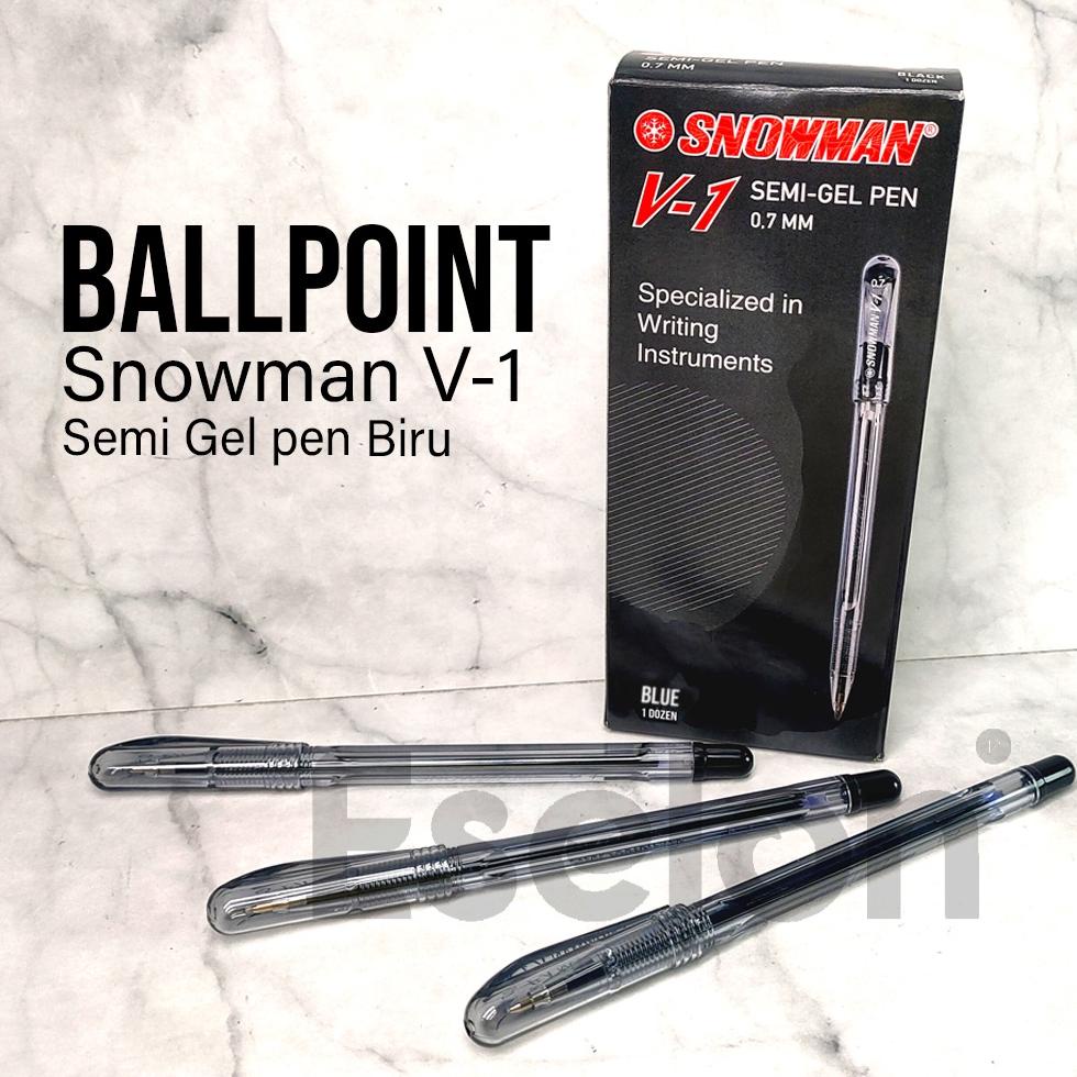 

TERLARIS 12pc Pulpen Snowman V1 Semi Gel Pen Hitam 0.7mm PROMO TERMURAH