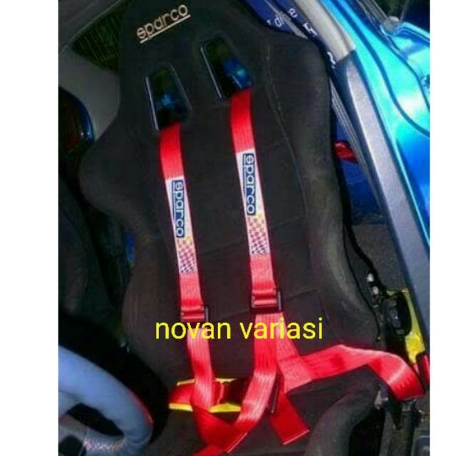 safety belt seat belt sabuk pengaman mobil sport racing 4 poin