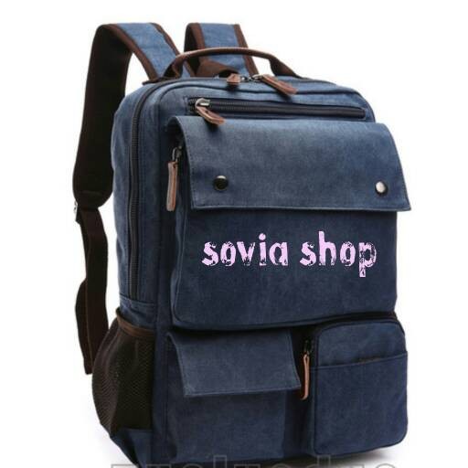 ✨Ready Tas Ransel Bahan Pria Ransel Pria Tas Bahan Kanvas Bisa Gojek