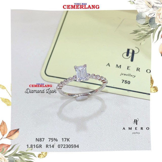 ✨Termurah Cincin Amero Cuse 750 17K R14 1.81 07230594 Terbaru