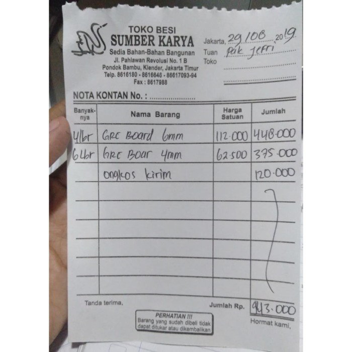 

✨Sale Nota Bapak Jefri 29 Agustus 2019 Bisa Gojek