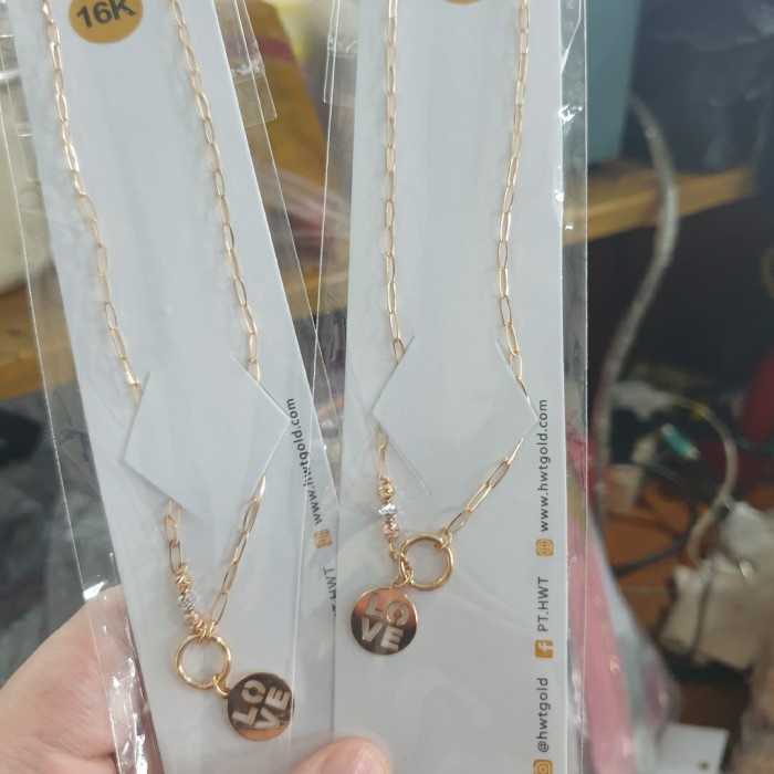 ✨Sale Kalung Italy Hati Love Korea Mata Putih Ubs Emas Asli 70 700 Fashion Diskon