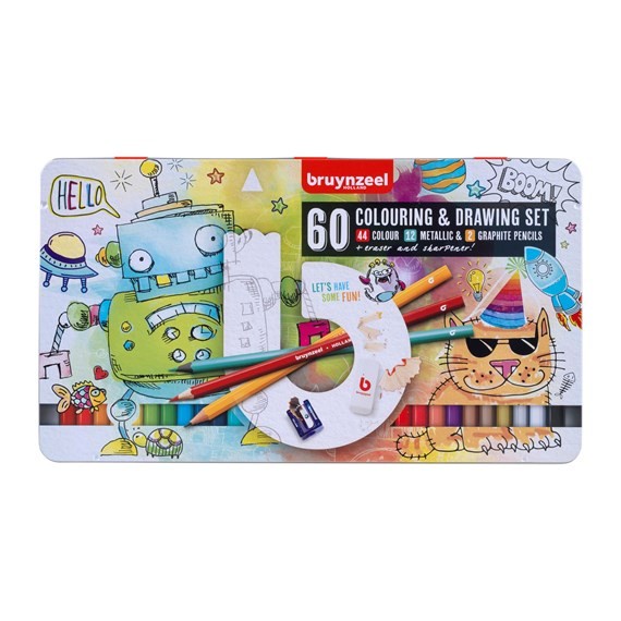 

✨Sale Bruynzeel Drawing And Colouring Set Small Artists 60 Pieces Diskon