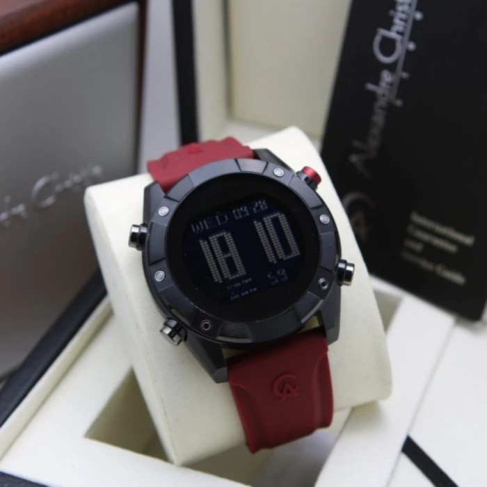 ✅Sale Alexandre Christie Ac 9372 Black Red Ac9372 Pria OriginalRubber Bisa Gojek
