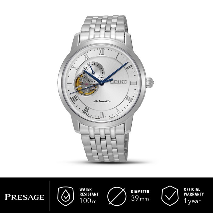 ✅Ori Jam Tangan Pria Seiko Presage Automatic Semi Skeleton White Ssa267J1 Terbaru