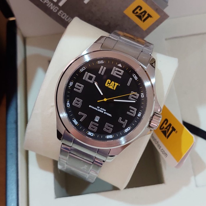 ✅Ori Jam Pria Caterpillar Cat Pu.241.11.111 Silver Black Original Ori Bisa Gojek