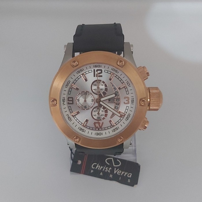 ✅Original Jam Tangan Pria Christ Verra Cv C52300G-24 Tali Kulit Original Bisa Gojek