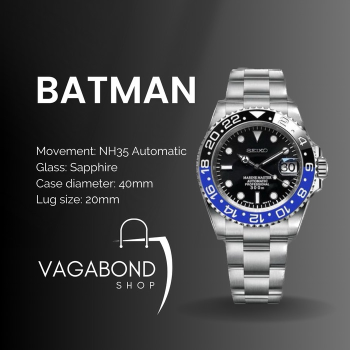 ✅Original Seiko Mod Batman Nh35 Ready Stock Jam Tangan Custom Seiko Terbatas