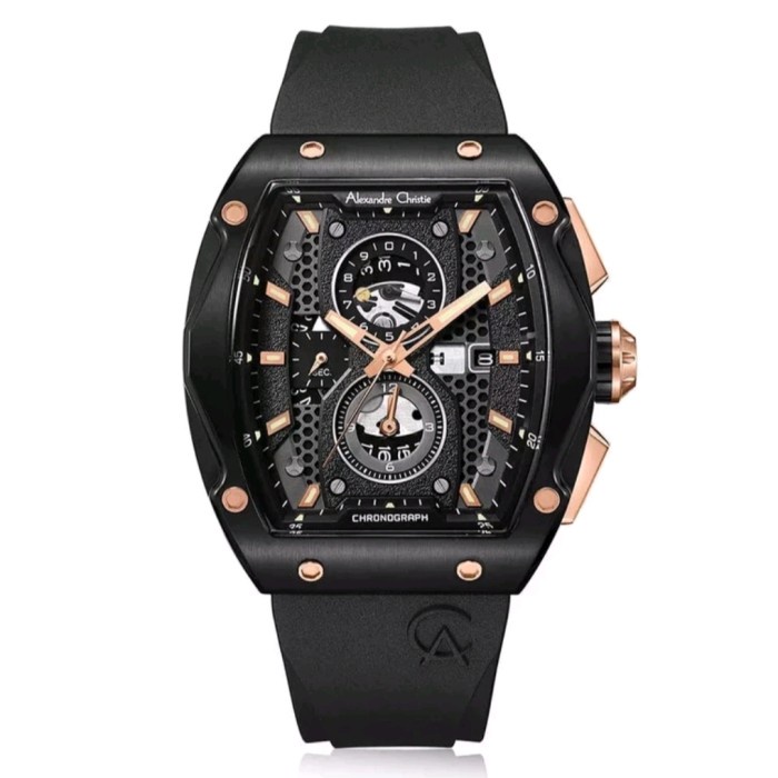 ✅Ori Jam Tangan Pria Alexandre Christie Ac 6608 Black List Rose Ac6608 Terbaru