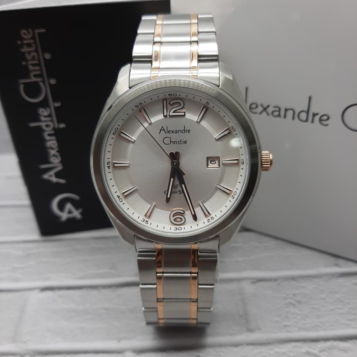 ✅Ori Alexandre Christie Pria Ac 8583 Md Original  Silver Combi Rosegold  Terbaru