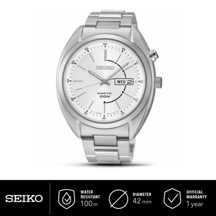 ✅Ori Jam Tangan Pria Seiko Kinetic Stainless Steel Smy117P1 Original Bisa Gojek