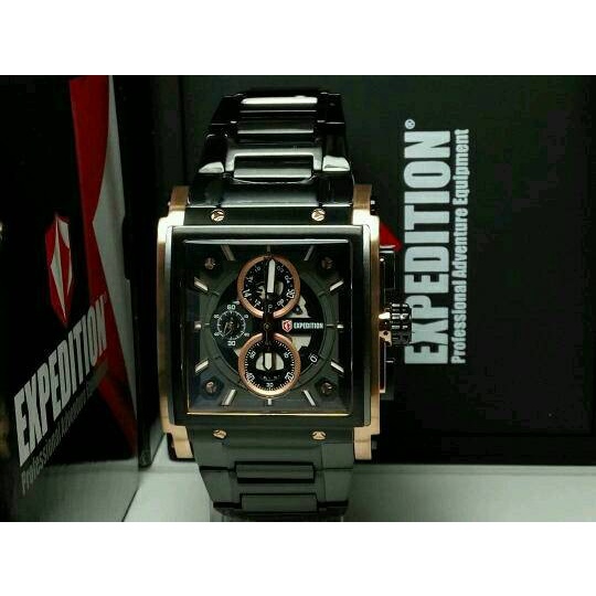 ✅Ori Jam Tangan Pria Expedition E 6731 Black Rose Gold Original Limited