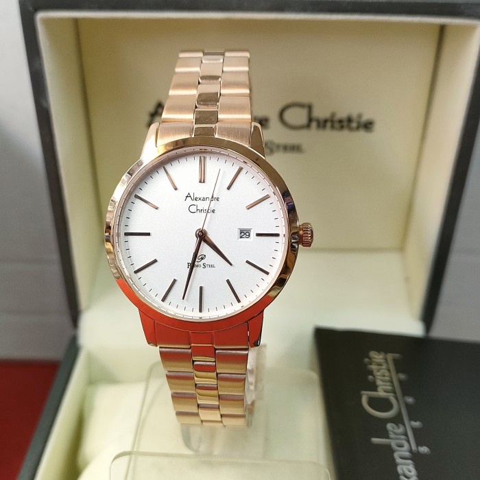✅New Ori Jam Wanita Original Alexandre Christie Acf 1007 Ld Steel Limited