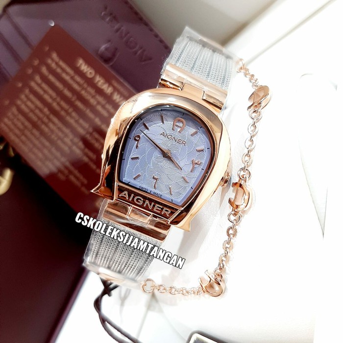 ✅New Ori Jam Tangan Wanita Aigner Cremona A115264 Silver Rosegold Blue Original Limited