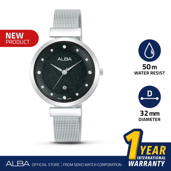 ✅New Jam Tangan Wanita Alba Ah7Ca5 Rantai Pasir Silver Quartz Original Bisa Sameday