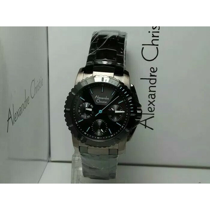✅New Jam Tangan Wanita Alexander Cristie Ac 6455 Cewek Black Brown Terbaru
