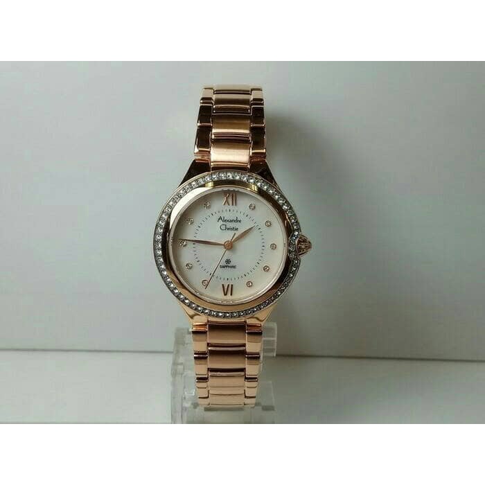 ✅New Jam Tangan Wanita Alexander Christie Ac 2665 Sapphire Rose Gold Berkualitas