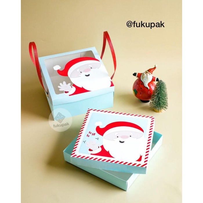 

Santa Christmas Box (10Pcs) Kotak Hamper Dus Natal Cake Toples Pudding 075