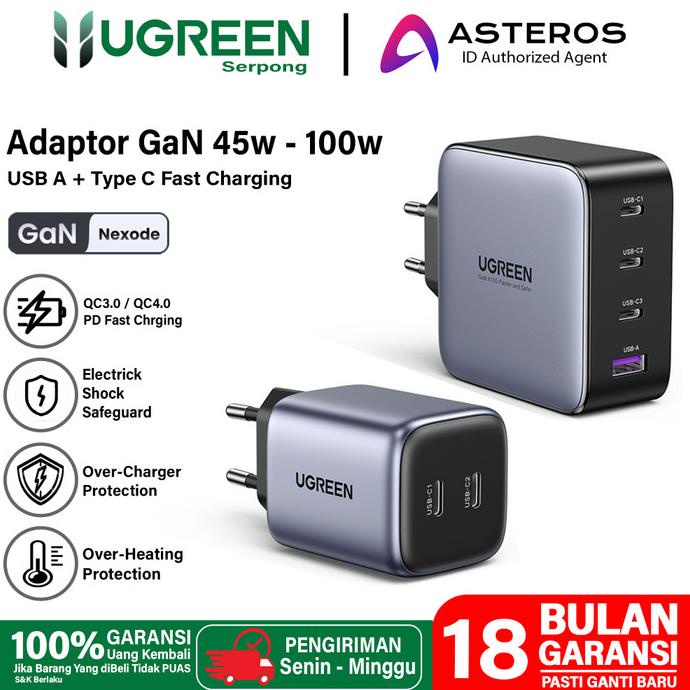 New Sale Ugreen Adaptor Kepala Charger Gan Pd Type C Fast Charging 33W 65W Limited Edition