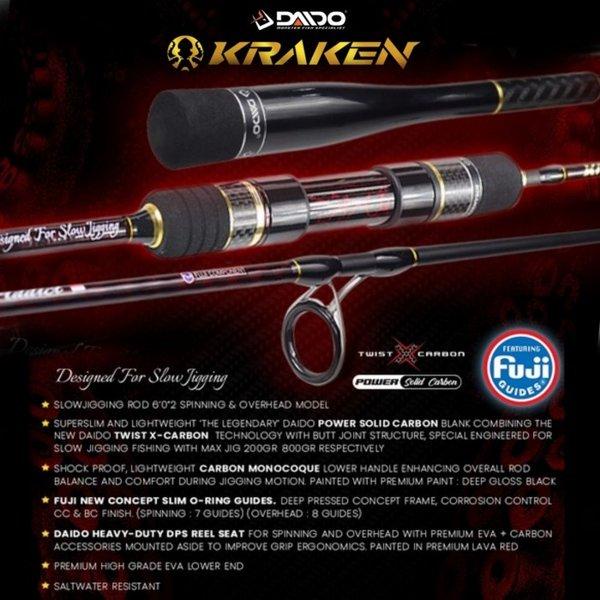 Joran Daido Kraken 0.8-1.5 Light Jigging Spinning fishing Rod