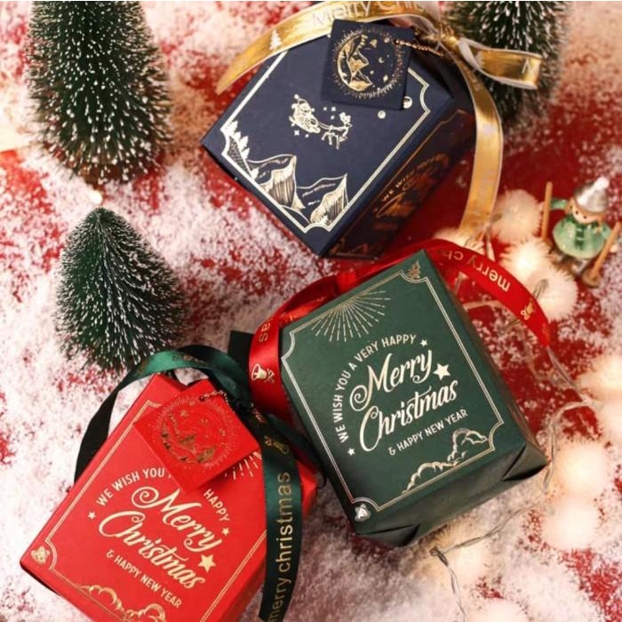 

Christmas Box Mini/Kotak Kue Natal Small/Goodie Bag Dus Cupcake Permen 063
