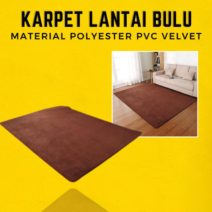 Karpet Matras Bulu Besar Panjang Karpet Lantai Ruang Tamu Coklat