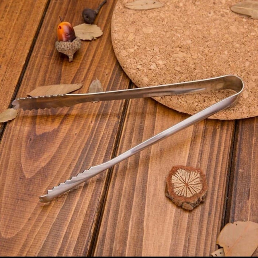 [HB 974] Jepitan Es Batu Capitan Stainless Penjepit Makanan Oven Capit Kue Tong