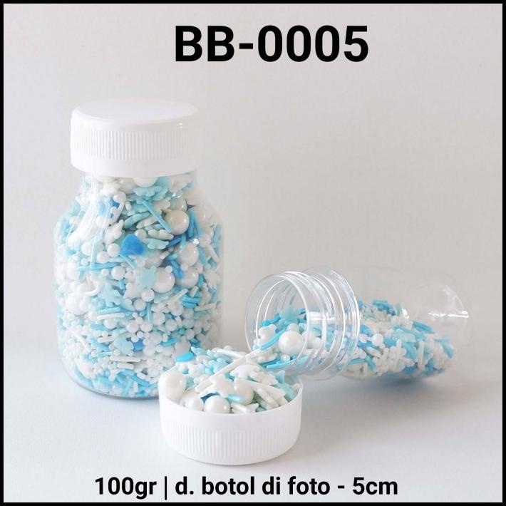 

HOT DEAL BB-0005 SPRINKLES SPRINKLE SPRINGKEL 100GR 100 GRAM MIX BIRU PUTIH !!