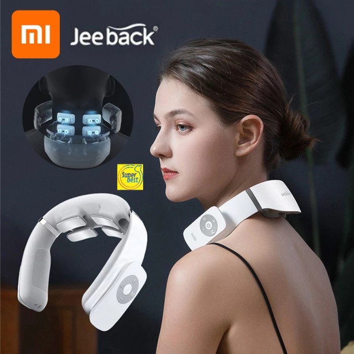 Ready Jeeback G3 Wireless Neck Massager Cervical 4 Head Pijat Leher