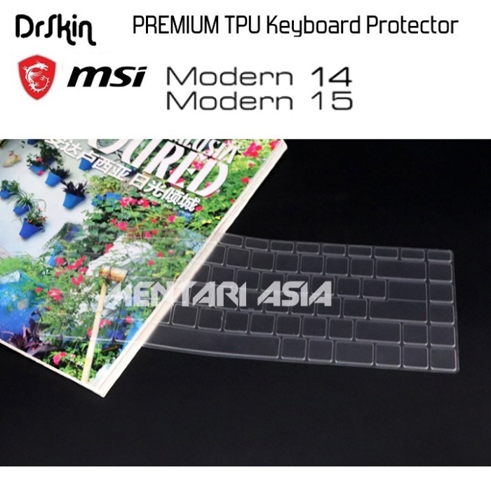 Keyboard Protector Msi Modern 15 - Drskin Premium Tpu Clear Sparepart Laptop