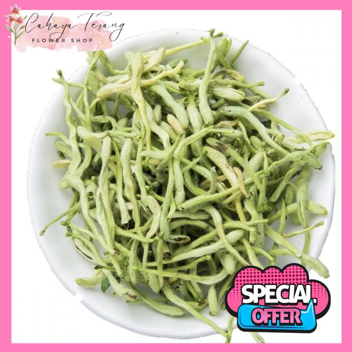 

HEMAT TEH BUNGA HONEY SUCKLE FLOWER TEA / JIN YIN HUA PREMIUM 50GR !!