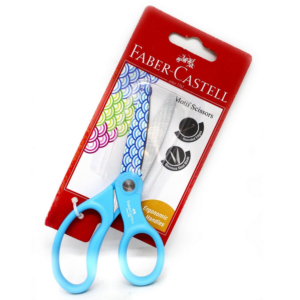 

GUNTING KERTAS FABER CASTELL 187752 SCISSORS MOTIF BLUE