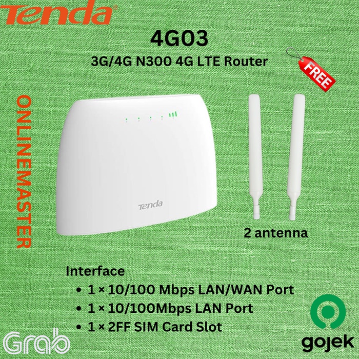 Tenda 4G03 3G/4G N300 4G LTE Router